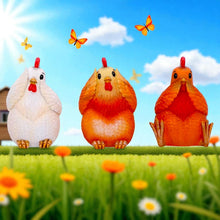 Load image into Gallery viewer, Three Wise Hens Figurines See No, Hear No, Speak No Evil Farmyard Art Decor
