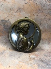 Charger l&#39;image dans la galerie, Bronze Effect Art Nouveau Lady Wall Mirror Plaque Home Decoration Resin Ornament
