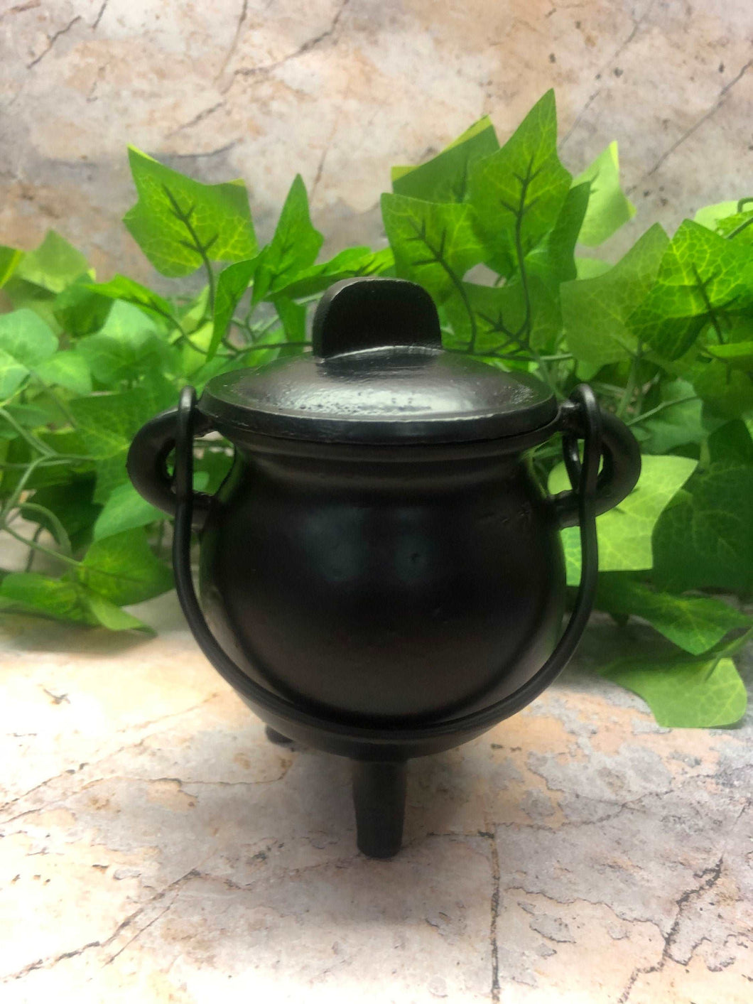 Cast Iron Cauldron Incense Burner Pagan Wiccan Altar Ornament-OsirisTradingUK