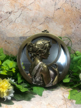 Charger l&#39;image dans la galerie, Bronze Effect Art Nouveau Lady Wall Mirror Plaque Home Decoration Resin Ornament
