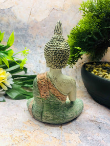 Antique Effect Small Buddha Meditation Statue Buddhism Themed Statue Hand Made from Resin and Painted-OsirisTradingUK