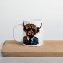 Load image into Gallery viewer, Highland Cow Plane Pilot Mug – 11oz Funny Aviation Gift, Quirky Animal-Themed Coffee Cup
