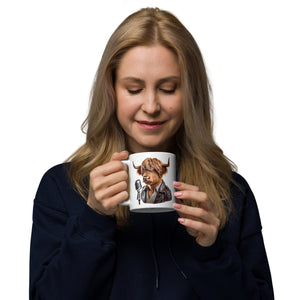Highland Cow Singer Mug – 11oz Fun Animal-Themed Coffee Cup with Rock Star Style