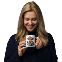 Load image into Gallery viewer, Highland Cow Singer Mug – 11oz Fun Animal-Themed Coffee Cup with Rock Star Style
