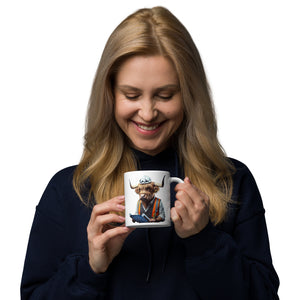 Highland Cow Engineer Mug – 11oz Fun Animal-Themed Coffee Cup for Engineers and Cow Lovers