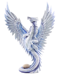 Anne Stokes Silver Dragon Figurine Designer Sculpture Statue Ornament Figure-OsirisTradingUK