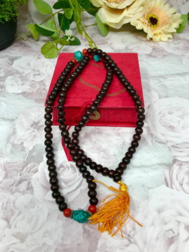 Boxed Wooden Mallah Beads Buddhist Prayer Beads Mala in Gift Box Yoga-OsirisTradingUK