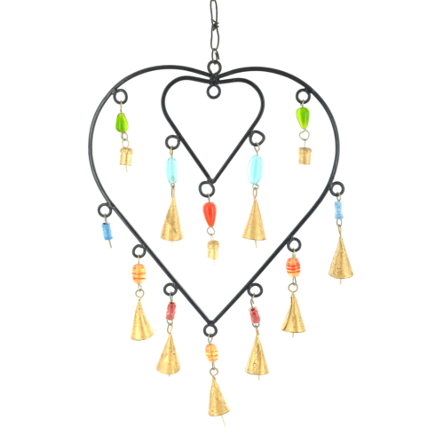 Heart Windchime Home Decor Garden Ornament Chime Suncatcher Wall Decor-OsirisTradingUK