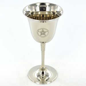 Silver Pentagram Goblet Wicca Pagan Chalice Altar Accessory-OsirisTradingUK