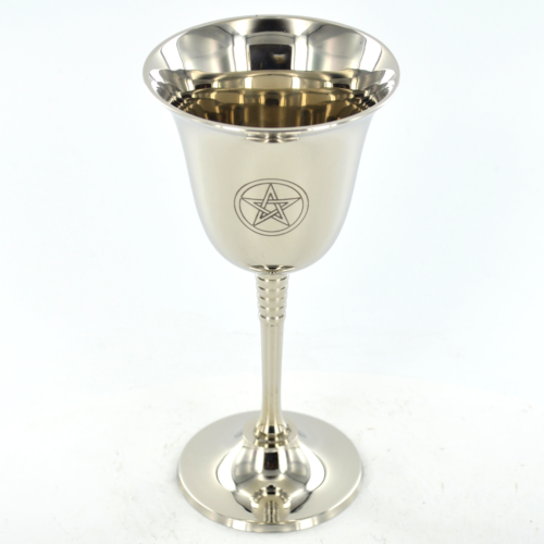 Silver Pentagram Goblet Wicca Pagan Chalice Altar Accessory-OsirisTradingUK