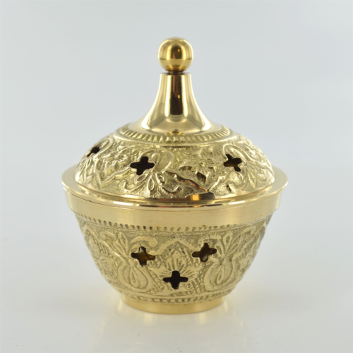 Brass Plated Incense Burner Spiritual Altar Home Decoration Space Clearing-OsirisTradingUK