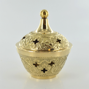 Brass Plated Incense Burner Spiritual Altar Home Decoration Space Clearing-OsirisTradingUK