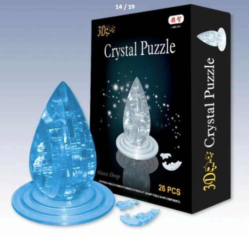 Creative 3D Crystal Puzzle Water Drop Decoration 28 Pieces Building Blocks-OsirisTradingUK