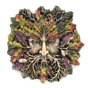 Greenman Oak Wall Plaque Garden Ornament Autumn Tree Man House Decoration-OsirisTradingUK