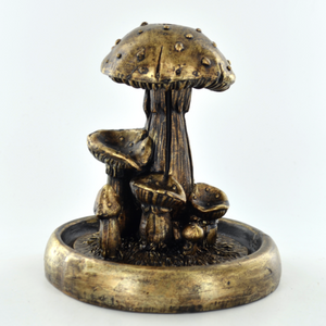 Toadstool Backflow Burner Mushroom Cone Holder Incense Home Decoration