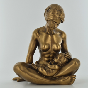 Mother and Baby Bronze Effect Sculpture Parent Woman Ornament Figurine-OsirisTradingUK