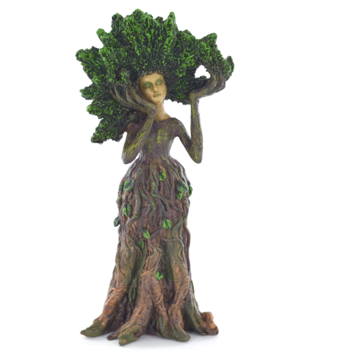 Green Lady Tree Ash Figurine Fantasy Greenman Garden Outdoor Sculpture Magic-OsirisTradingUK
