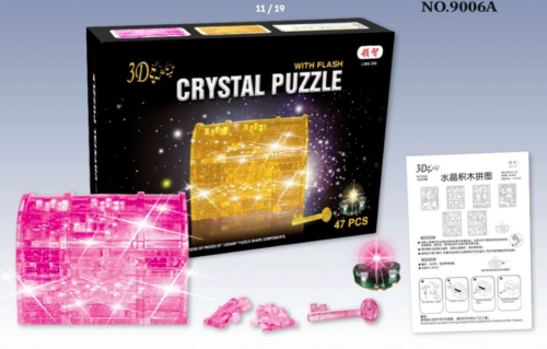 Creative 3D Crystal Treasure Box LED Light Puzzle 47 Pieces Building Blocks-OsirisTradingUK