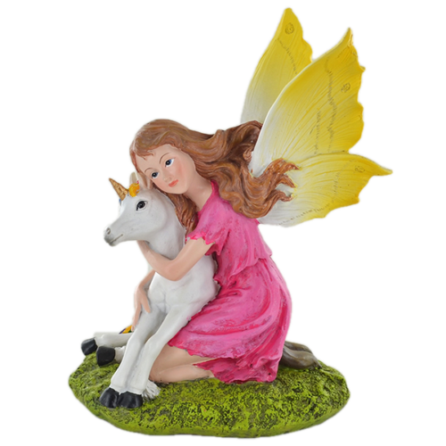 Fairy Comforting Unicorn Figurine Mythical Ornament Fantasy Sculpture-OsirisTradingUK