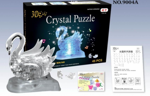 Creative 3D Crystal Swan Puzzle LED Light Decoration 45 Pieces Building Blocks-OsirisTradingUK