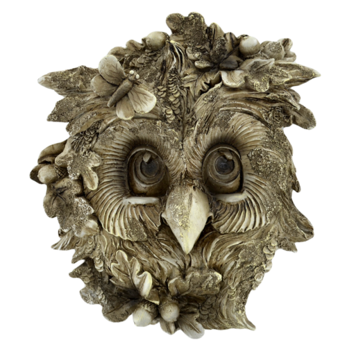 Wise Owl Wall Plaque Garden Ornament Wiccan Pagan Decor Sculpture-OsirisTradingUK