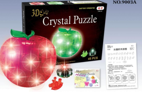 Creative 3D Crystal Puzzle LED Light Apple Decoration 46 Pieces Building Blocks-OsirisTradingUK