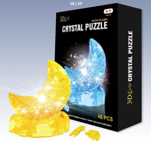 Creative 3D Crystal Crescent Moon LED Light Puzzle 46 Pieces Building Blocks-OsirisTradingUK
