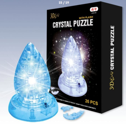 Creative 3D Crystal Water Drop Puzzle LED Light 26 Pieces Building Blocks-OsirisTradingUK