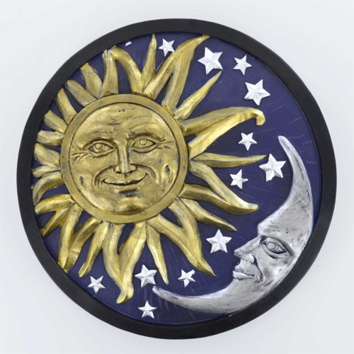 Celestial Sun and Moon Wall Plaque Wiccan Pagan Decor Wall Hanging-OsirisTradingUK