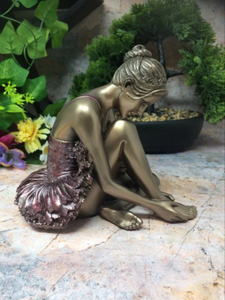 Bronze Effect Resin Statue Ballerina Art Deco Ballet Sculpture Home Decoration