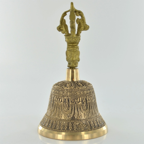 Brass Tibetan Bell with Buddhism Symbol Buddha Feng Shui Buddhist Collection-OsirisTradingUK