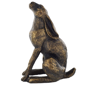 Large Moonbeam Moon Gazing Hare Bronze Effect Sculpture Statue-OsirisTradingUK