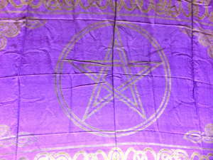 Altar Cloth Wall Hanging Tie Dye Sarong Tapestry Pentagram Wicca Pagan Pentacle