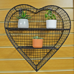 Heart Shaped Metal Wire Unit Wall Decoration Shelf Kitchen or Lounge
