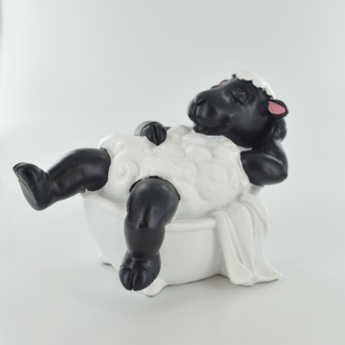 Comical Sheep In The Bath Figurine Lamb Statue Farm Animal Collection-OsirisTradingUK