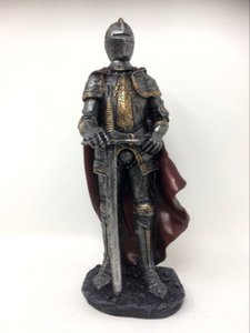 Templar Knight Standing with Sword Shield Ornament Medieval Gift Decoration