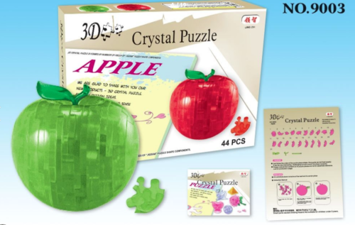 Creative 3D Crystal Puzzle Apple Decoration 44 Pieces Building Blocks 2 Colours-OsirisTradingUK