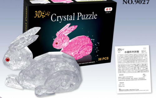 Creative 3D Crystal Rabbit Puzzle Decoration 56 Pieces Building Blocks-OsirisTradingUK
