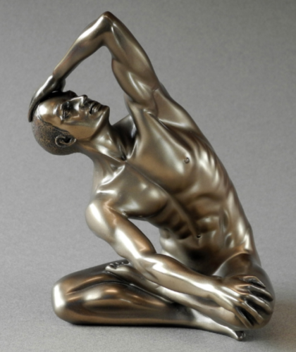 Bronze Erotic Male Nude Statue Figurine Naked Man Pose Sculpture Ornament