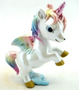 Novelty Cute Rearing Rainbow Unicorn Fantasy Figurine Statue Sculpture Figure