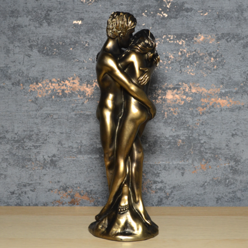 Art Deco Bronze Effect Nude Lovers As One Figure Statue Art Sculpture Figurine