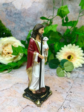 Laden Sie das Bild in den Galerie-Viewer, Good Shepherd Italian Florentine Resin Statue Religious Ornament 12.5 cm-OsirisTradingUK
