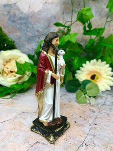 Good Shepherd Italian Florentine Resin Statue Religious Ornament 12.5 cm-OsirisTradingUK