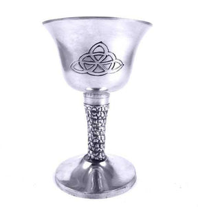 Silver Effect Goblet Triquetra Wiccan Chalice Pagan Altar Decoration Ornament