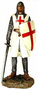 Templar Knight Standing with Sword & Shield Figurine Crusader Statue Ornament