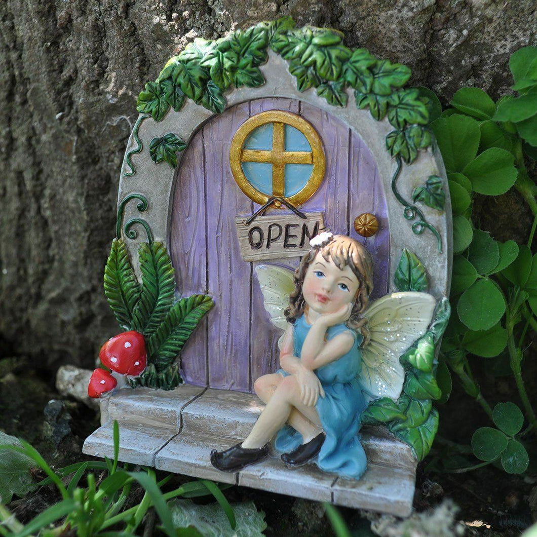 Fairy Door Garden Ornament Tree Home Decoration Gift Figurine Pixie Figure