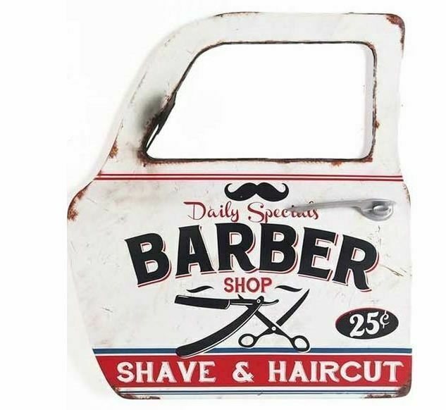 Vintage Metal 3D  Logo Sign Garage Car Door Barber Mirror Man Cave Plaque