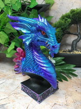 Load image into Gallery viewer, Blue Dragon Guardian on Stand Sculpture Statue Dragons Collection 16.5 cm-OsirisTradingUK
