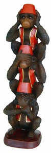 Novelty Vintage Style Wise Monkeys Figurine Baroque Antique Effect