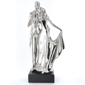 Silver Dancing Couple Wedding Anniversary Present Lovers Sculpture-OsirisTradingUK